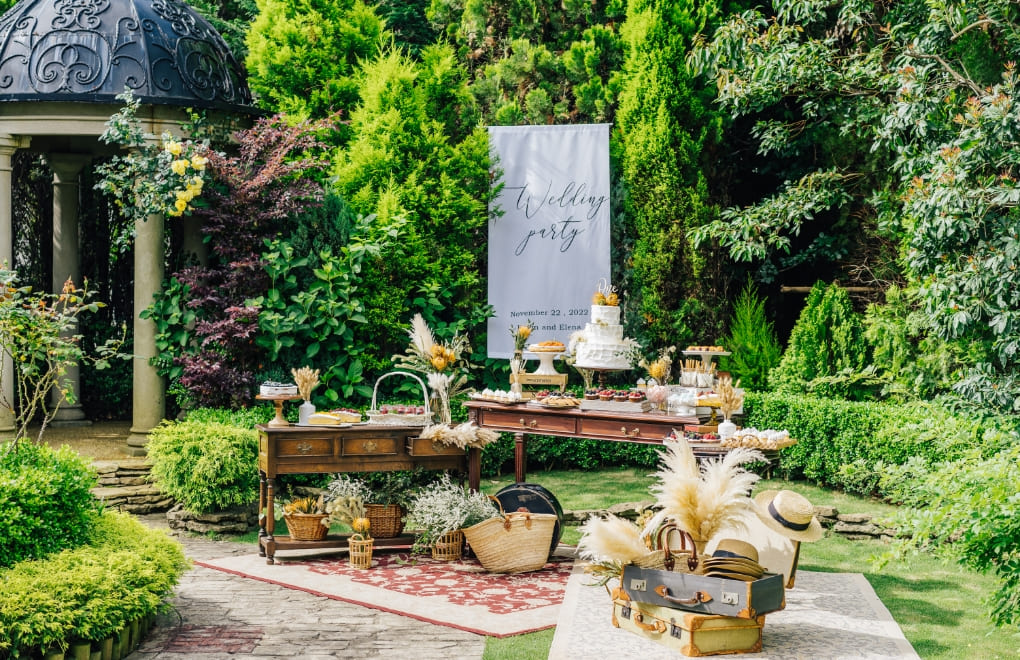 緑溢れるガーデンを自由に使ったパーティスタイル